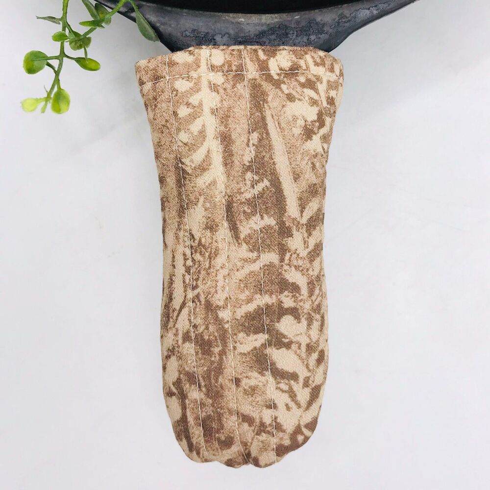 Cast Iron Pan Handle Covers Cotton Neutral Leaves Stocking Stuffer Gift Idea